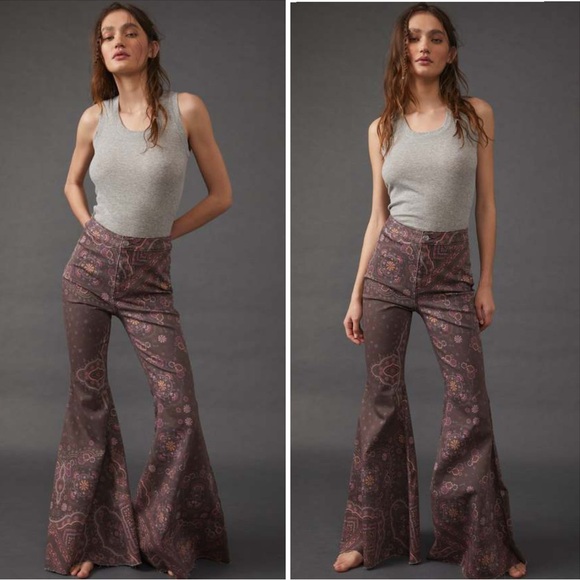 We The Free Pants - Free People | Just Float On Printed Flare Jeans